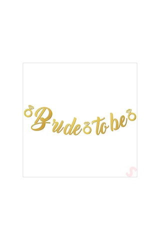 Bride To Be Kaligrafi Banner Altın