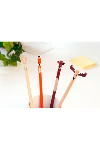 Kikkerland Wooden Ahşap Orman Kalem Seti Çok Renkli