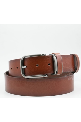 Parscraft Hakiki Deri Erkek Kemer 4 Cm Özel Tokalı Şık Tasarım Kot Kemeri Taba
