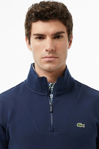 Lacoste Men's Classic Fit Neck Zip Sweatshirt Yarım Fermuarlı Yüksek Yaka Pamuklu Sweatshirt Lacivert