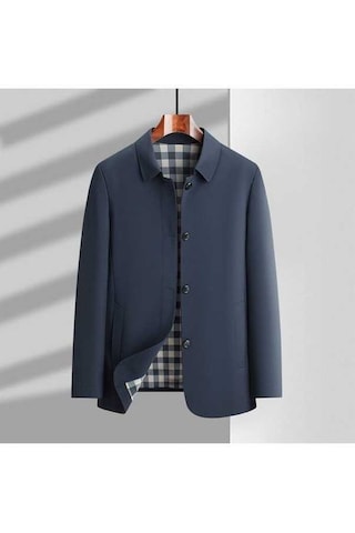 Yingfu Erkek İş Günlük Ceketleri Mavi Lacivert Lacivert
