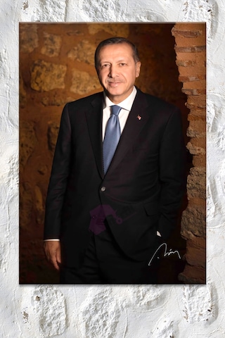 Recep Tayyip Erdoğan Başkan Erdoğan RTE Kanvas Tablo (7 Farklı Ölçü) 35 x 50