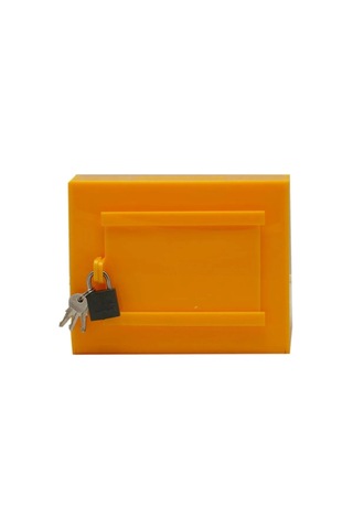 Karlobi - Pleksi Tip Box Bahşiş Kutusu Sarı 20x13x12 Cm