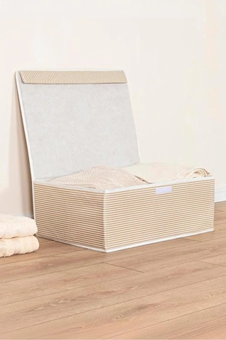2 Adet Alas Kahverengi Çok Amaçlı Düzenleyici -kapaklı Kutu Baza Altı Uyumlu Hurç 50x40x19 Cm