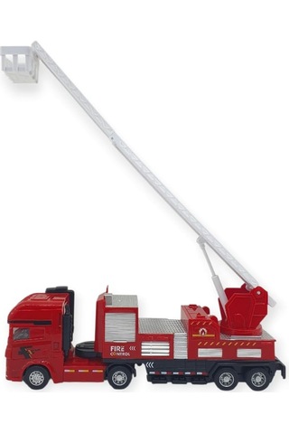 Metal İtfaiye Arabası - Merdivenli 26cm - 706-45 Kırmızı