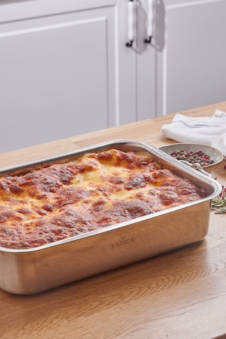 Karaca  Mutfaksever İndüksiyon Tabanlı Çelik Lazanya Tenceresi 30X21 Cm