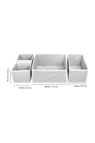 8 Li Çekmece Düzenleyici Organizer Dekoratif Sepet Hurç 8 Li Çekmece Çizgili Genel