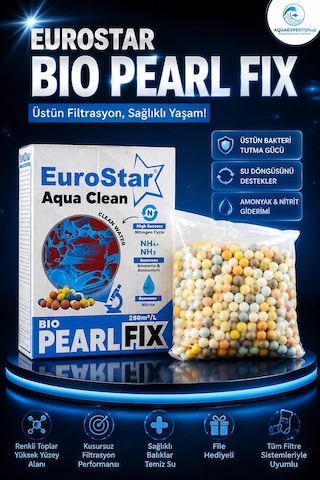 Akvaryum Filtre Malzemesi Güçlü Bakteri Tutunumu File Hediyeli - Sağlıklı Su Döngüsü - Bio Pearl Fix 500 Ml