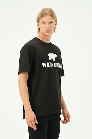 Rich Erkek T-shirt Ayı Baskılı Bear Tişört SIYAH