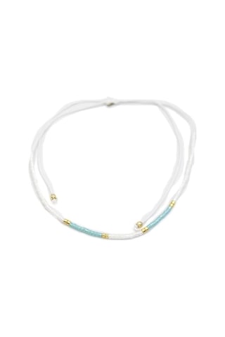 Kum Boncuk Halhal - Beyaz Çok Renkli