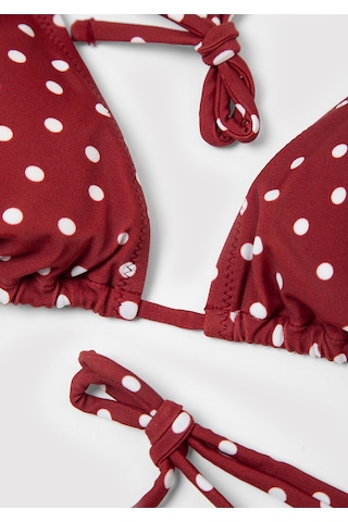 Mavi - Puantiye Desenli Kırmızı Bikini Üstü 1914095-70430