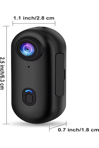 Bubitechh H88 1080p Wifi Mini Aksiyon Kamera 30m Su Geçirmez Manyetik Body Cam 120 Geniş Açı 32gb Kart Dahil Type-c Siyah