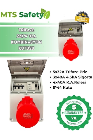 Mtsevcharger 22 Kw Vıko Sigorta Trifaze 5x32 Kaçak Akım Roleli Taşınabilir Elektrikli Araç Şarj Cihazı Kombinasyon Kutusu Pano 4x40 3x40 Sigorta 22.0 KW