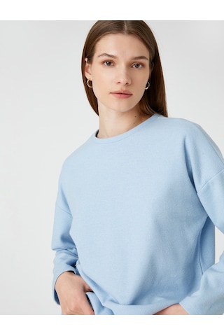 Koton Relax Fit Sweatshirt Uzun Kollu Mavi 3sak30009ek Mavi