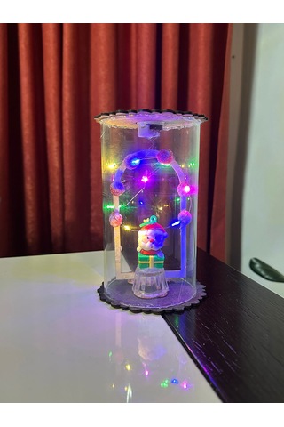 Yılbaşı Noel Temalı Led Işıklı Cam Fanus 0
