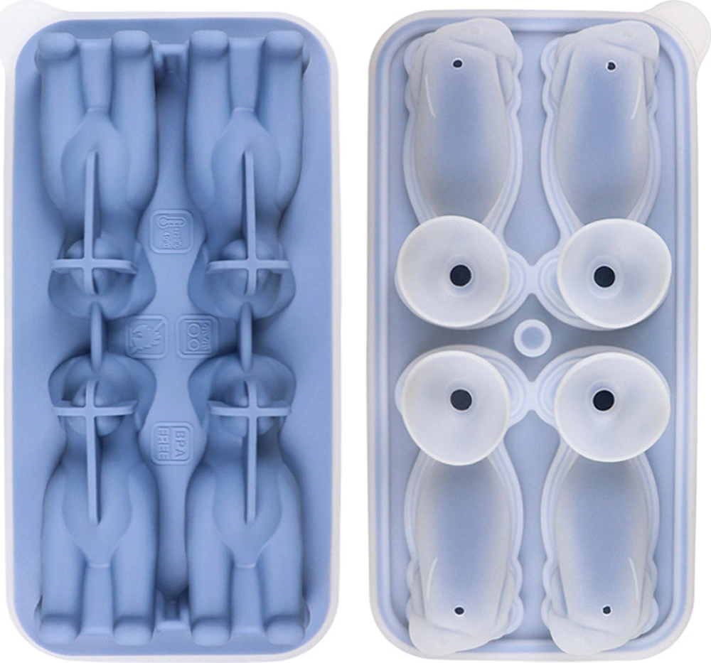 Youtek Mavi Silikon Buz Kalıbı - 4 Adet 3d Labrador Şekilli Buz Küpü, Kokteyller Ve İçecekler İçin, Yıkama Kolay, Yineleyebilir Çok Renkli