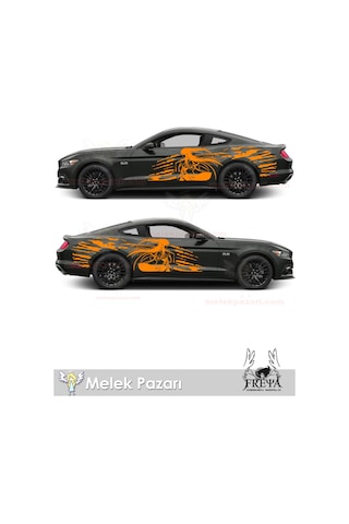 240X60cm-Samuray Kız Yan Kapı Oto Sticker, Samurai Girl Arka