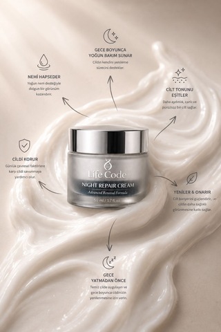 Lifting Etkili Night Repair Cream Gece Onarım Kremi Yoğun Nemlendirici