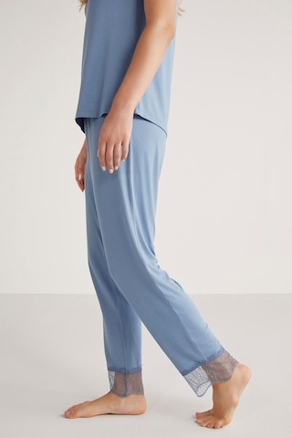 Penye Mood Kadın Kısa Kol Dantelli İndigo Pijama Takımı C6t5n4o9 001