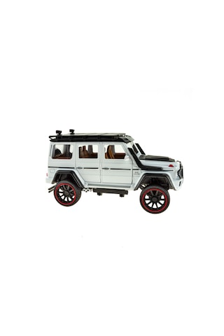 1:16 Ölçek Metal Model Suv Araba Çek Bırak Işıklı Sesli Beyaz