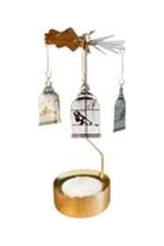 Isı İle Dönen Mumluk Bülbül Altın Kafeste Modeli, Dekoratif