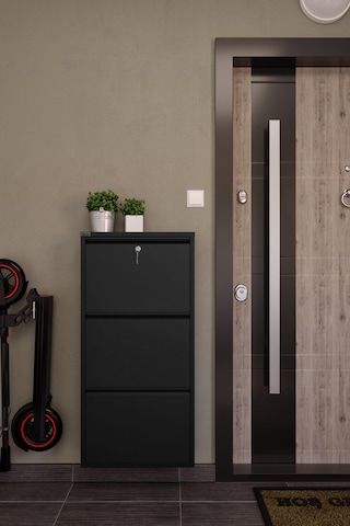 Ceha Kilitli 3'lü Metal Ayakkabılık - Siyah K.AYK-3 /AB9005/KL Siyah