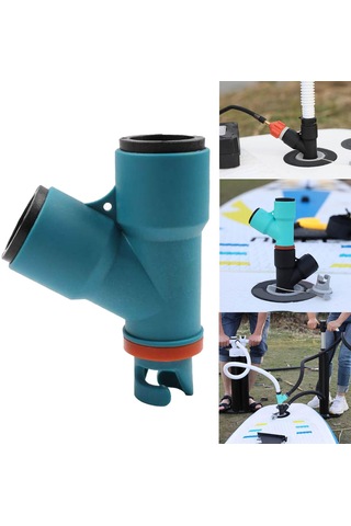 Şişme Bot Hava Valfi Adaptörü Çift Kafa Hava Pompası Adaptör Konnektörü Mavi