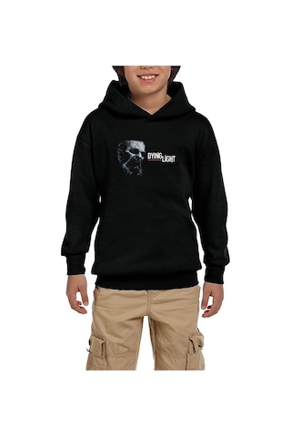 Zepplin Giyim Dying Light Zombi Head Siyah Çocuk Kapşonlu Sweatshirt Siyah
