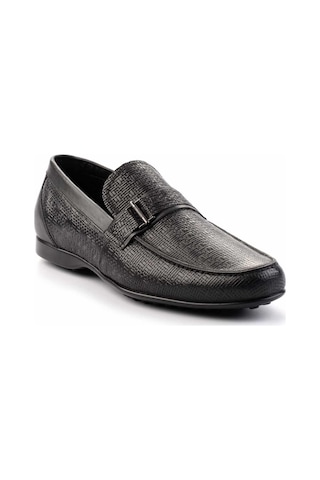 Bambi Siyah Leather Erkek Loafer Ayakkabı E01757267403 Siyah