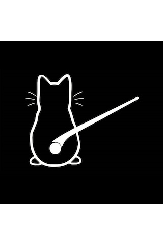 Minnoş Kedi Oto Arka Cam Kaliteli Kaliteli Sticker Beyaz 30 X 19 Cm