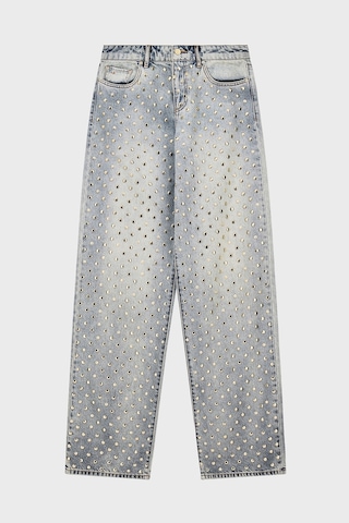 Armani Exchange %100 Pamuk Oversize Fit Zımba Detaylı Jeans Kadın Kot Pantolon Xw000056 Af25775 Mb003 Açık Mavi
