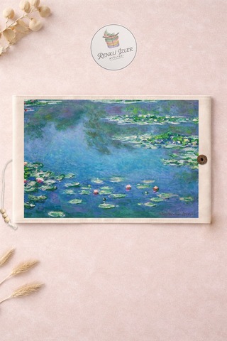 Kitap Kılıfı Ve Metal Kitap Ayracı Seti Claude Monet Nilüferler