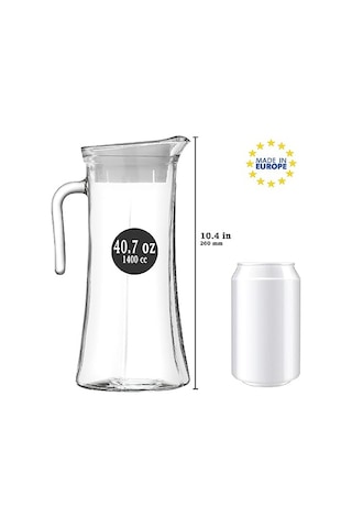 Sürahi 1.8 L Hacim Cam Beyaz