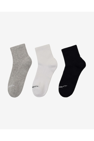 Skechers 3'lü Paket Sport Yarı Destekli Bilek Üstü Çorap Unisex Siyah-beyaz-gri Çorap S2520320-3474
