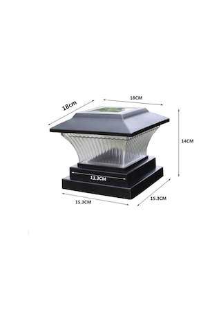 Cbtx Bahçe Aydınlatma Açık Güneş Sütun Lambası Ip44 Su Geçirmez Bahçe Çit Işık Güneş Sokak Lambası Siyah Kabuk + Sarı Sıcak Işık