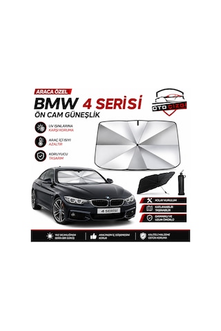 Bmw 4 Serisi Şemsiye Tip Ön Cam Güneşliği Katlanabilir Uv Korumalı Araç Cam Güneşlik