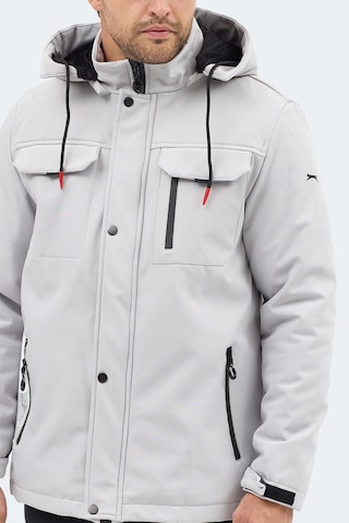 Slazenger Gleam Erkek Kapüşonlu Taş Gri Mont & Kaban Taş Gri