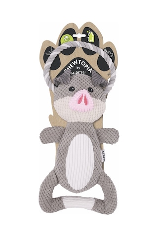 M-pets Eco Chewtopia Domuz Peluş Kedi Ve Köpek Oyuncağı 34x19x8 Cm Gri