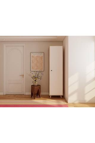 Harput Tek Kapaklı Çok Amaçlı Banyo Dolabı Kotonvizon Vizon