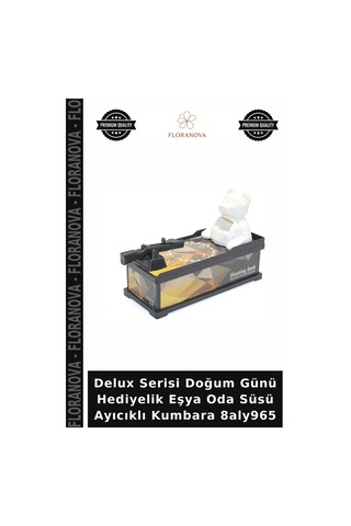 Delux Serisi Doğum Günü Hediyelik Eşya Oda Süsü Ayıcıklı Kumbara 8aly965