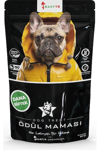 Dana Biftek Parçaları Eğitim Ödül Maması 80 Gram Köpekler İçin-60