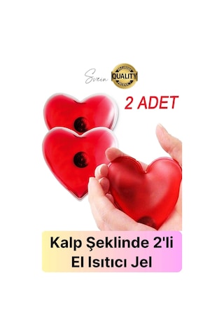2 Adet Kalp Şeklinde El Sobası Isıtıcı Sihirli Jel Sıcak Isınmatik Sevgililer Günü Hediyelik Kış Cep