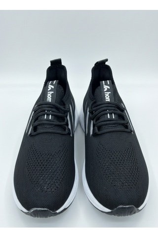 Homiro Bağcıklı Triko Unisex Spor Ayakkabı-siyah Beyaz SİYAH-BEYAZ