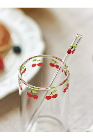 Roomi Borosilikat Camdan Yapılmış 300 Ml Bardak Pipetli, Uzun 245043239 Beyaz