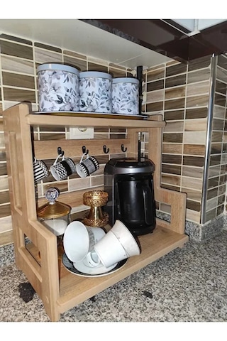 Tezgah Üstü Raf Kahve Köşesi Raf Baharatlık