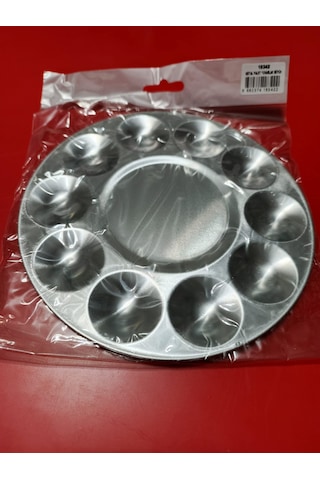 Rich Palet Yuvarlak Büyük Boy Paslanmaz Metal 10 Gödeli 17cm Ebat
