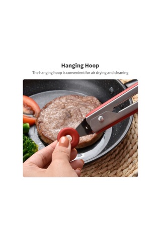 Suofeng Kırmızı Silikon & Paslanmaz Çelik Mutfak Kolu, 27 Cm 10.63 İnç , Barbekü Ve Yemek Servisi İçin, Ayaklı Olmayan Tasarım Çok Renkli