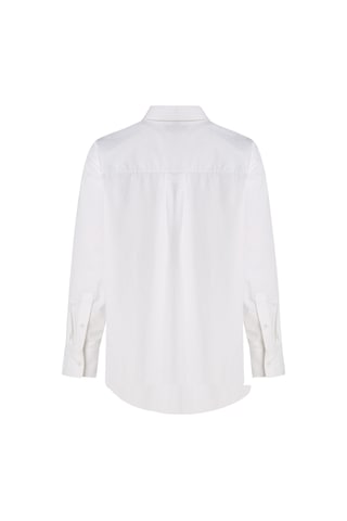 Tommy Hilfiger Ess Poplın Easy Fıt Shırt Kadın Beyaz Gömlek - Ww0ww45612 Beyaz
