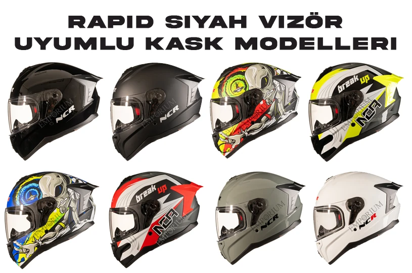 Ncr Rapid Kask Siyah Vizör Camı Standart