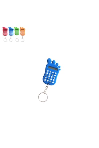 Mavi Ayak Şekilli Mini 8 Haneli Hesap Makinesi Anahtarlık 1 Adet Ebat: 6.7 CM x 4 CM